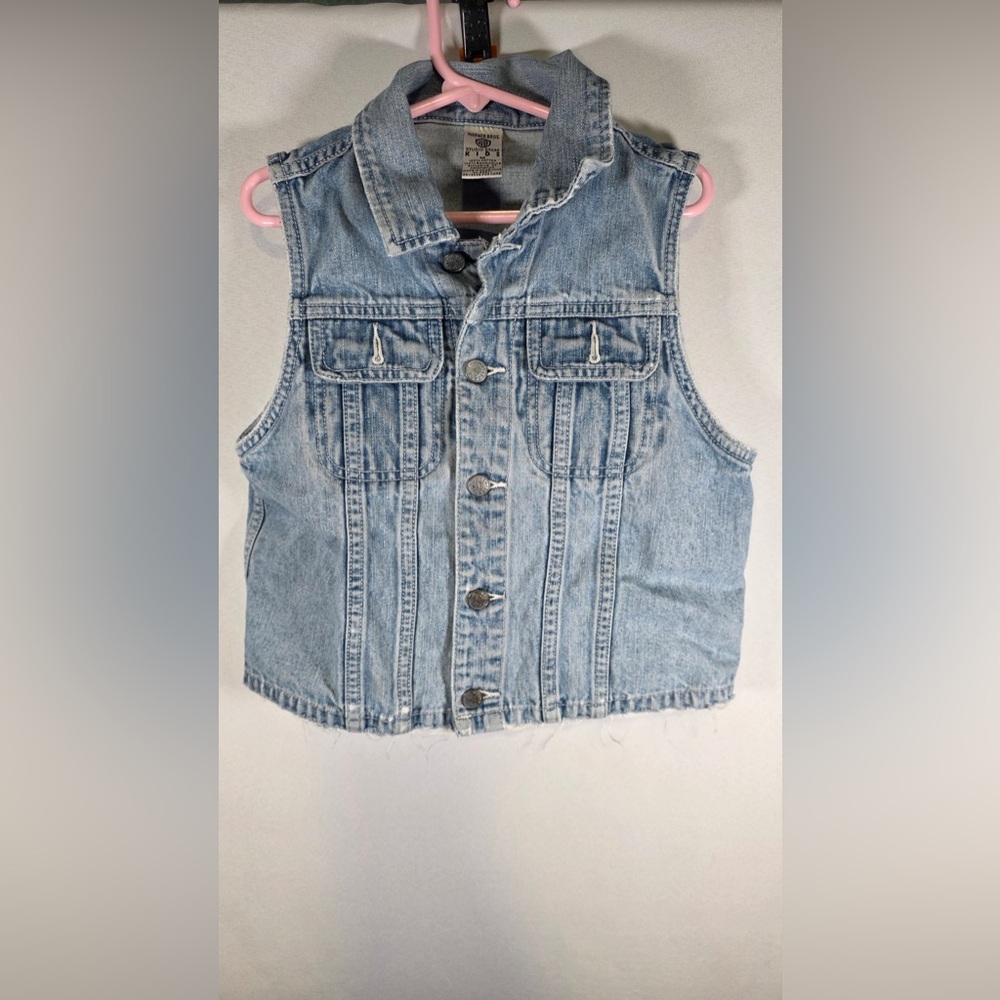 Warner Bros Studios Store Kids Vintage Denim Vest Size Medium 100% Cotton